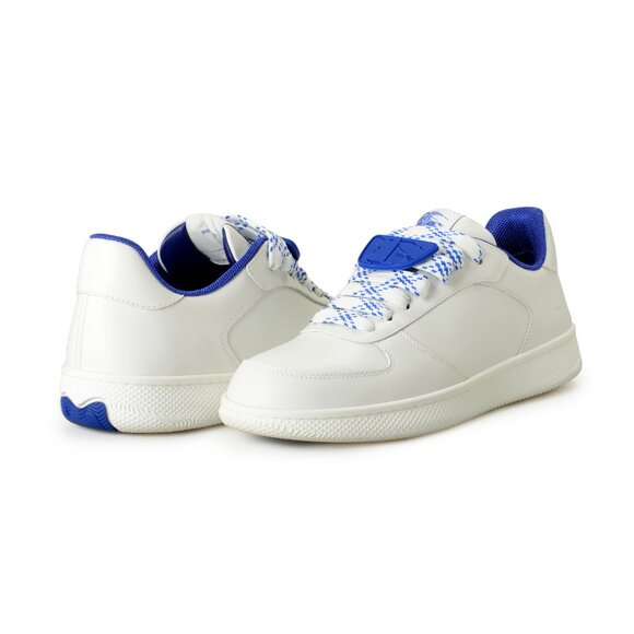 Burberry Men's Terrace White Leather Low Top Sneakers Shoes US 10 IT 43